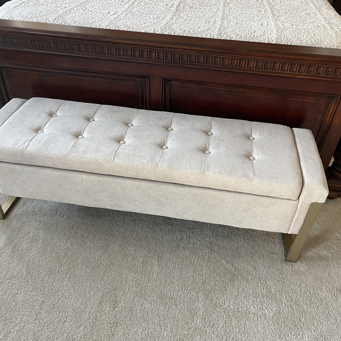 Mercer41 Shanieka 55.3'' W Modern Upholstered Flip Top Storage